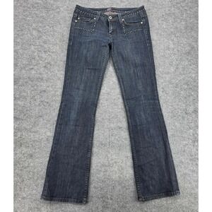 Miss Me Studded Grommet Bootcut Jeans Black Overdye JP4520 Size 31 Low Rise